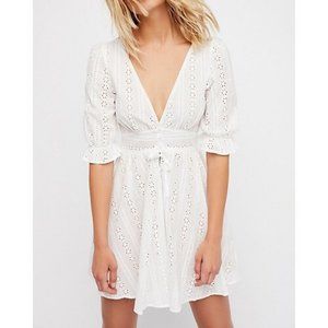 For Love & Lemons Breezy Eyelet Dress with Repair Preowned Size Large